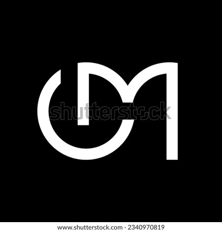 Letter CM or OM minimalist monogram logo