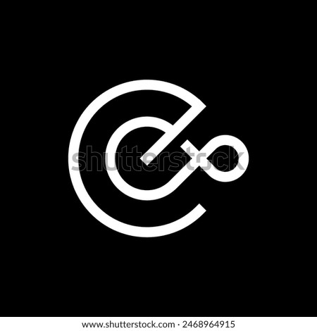 Letter E infinity creative minimalist logo design