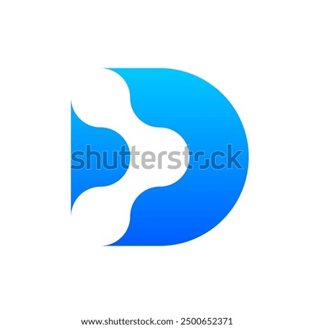 Letter D technology negative space modern minimal logo