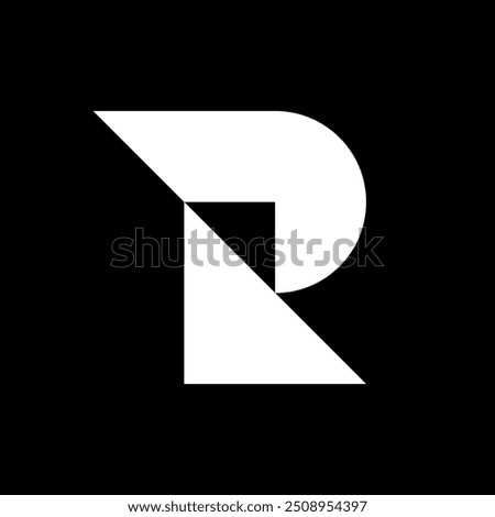 Letter R arrow minimal negative space logo