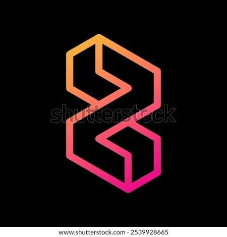 Letter Z arrow line gradient logo