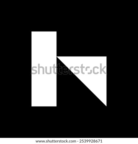 Letter H arrow minimal abstract logo design