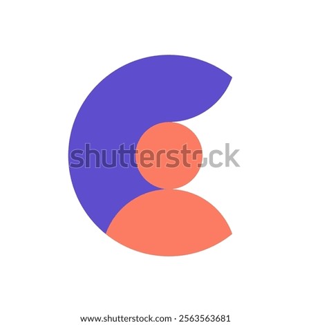 Letter C people modern minimal logo design