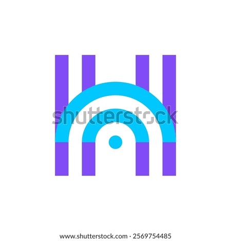 Letter H signal simple modern colorful logo