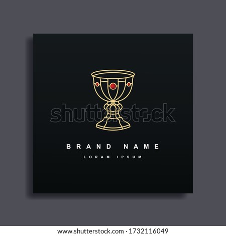 Holy grail luxury logo, medieval gothic style concept art.