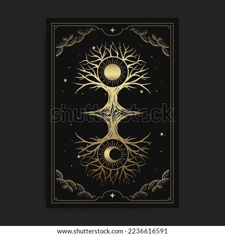 Tree of life with sun and moon ornament