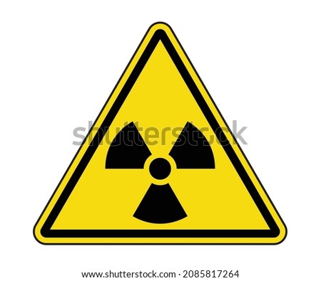 Radioactive Material Radiation Label. International Radioactive Hazard Symbol Radioactive Material Warning Sign