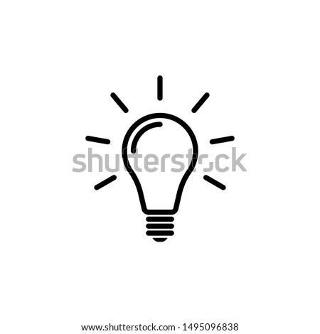 Solution, Lumens, Light bulb icon vector isolated