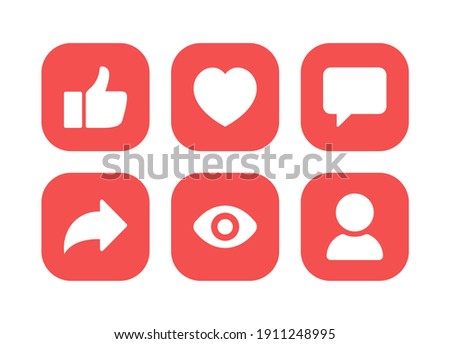 Social media icon vector. notification, like, comment, share symbol vector illustration