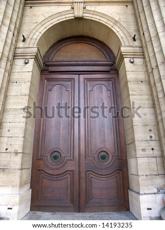 Side door to St. Sulpice in Paris (home of the Rose Line in the Da Vinci Code)