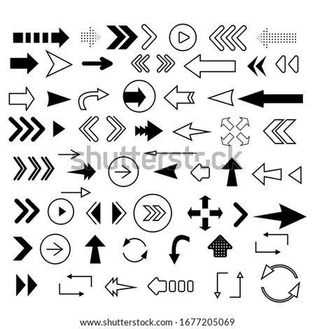 Set of black vector arrows. Arrows icon. Arrow vector icon. Vector illustration EPS10