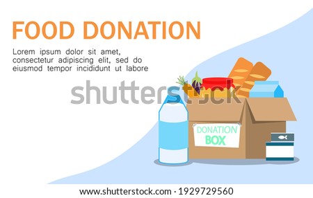 Food Bank simple concept illustration. Can use for web banner, infographics, hero images