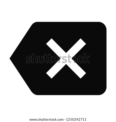 Filled Backspace icon vector isolated on white background. Modern symbol in trendy flat style for mobile app and web design.