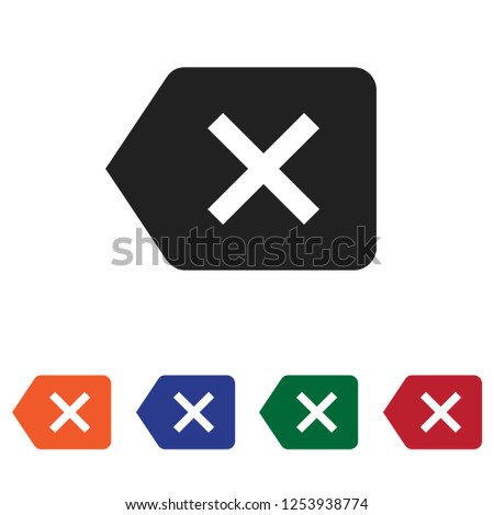 Filled Backspace icon vector isolated on white background. Modern symbol in trendy flat style for mobile app and web design.