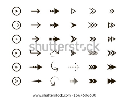 Set of black vector arrows. Arrow icon. Collection of concept arrows for web design, mobile apps, interface and more.