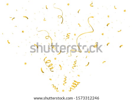 Colorful bright confetti isolated on transparent background. Festive Vector illustration