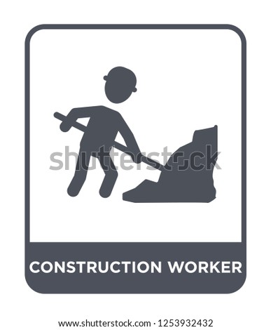 construction worker icon vector on white background, construction worker trendy filled icons from Humans collection, construction worker simple element illustration