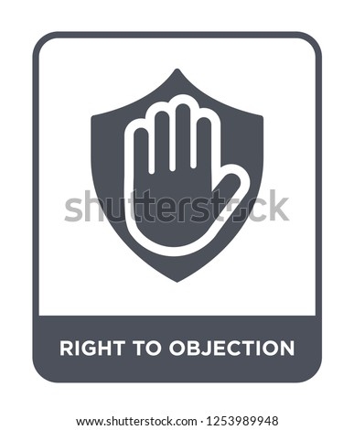 right to objection icon vector on white background, right to objection trendy filled icons from Gdpr collection, right to objection simple element illustration