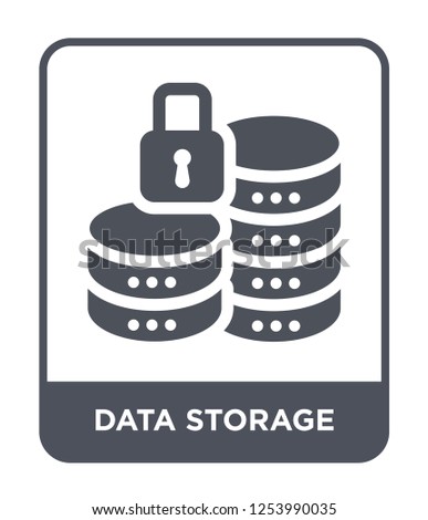 data storage icon vector on white background, data storage trendy filled icons from Gdpr collection, data storage simple element illustration