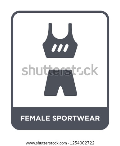 female sportwear icon vector on white background, female sportwear trendy filled icons from Gym and fitness collection, female sportwear simple element illustration