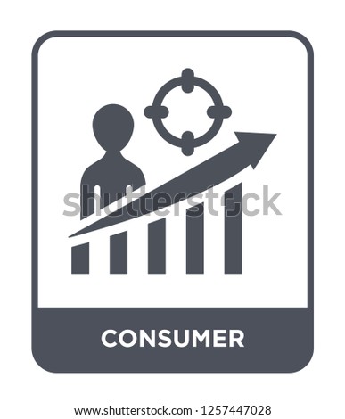 consumer icon vector on white background, consumer trendy filled icons from Marketing collection, consumer simple element illustration