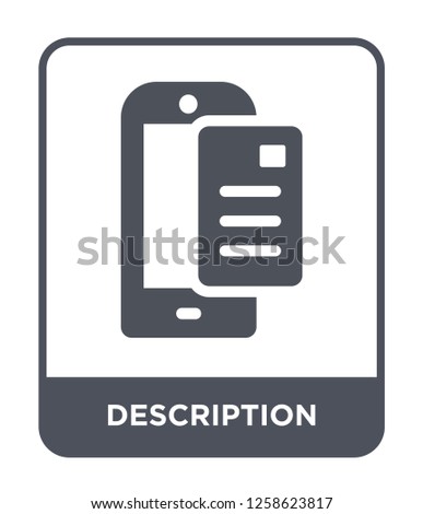 description icon vector on white background, description trendy filled icons from Mobile app collection, description simple element illustration