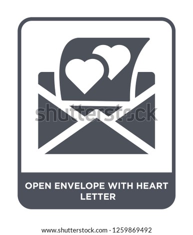 open envelope with heart letter icon vector on white background, open envelope with heart letter trendy filled icons from Party collection, open envelope with heart letter simple element illustration