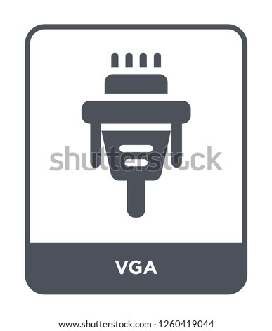 vga icon vector on white background, vga trendy filled icons from Electrian connections collection, vga simple element illustration