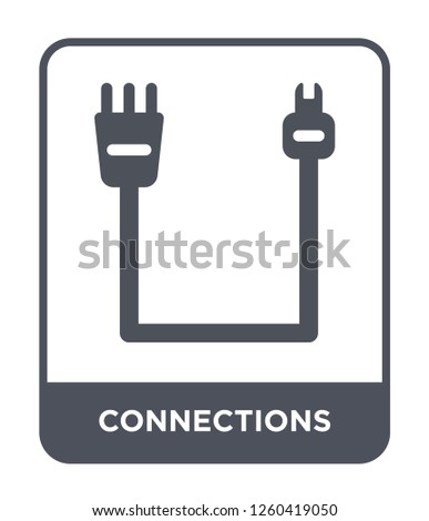 connections icon vector on white background, connections trendy filled icons from Electrian connections collection, connections simple element illustration