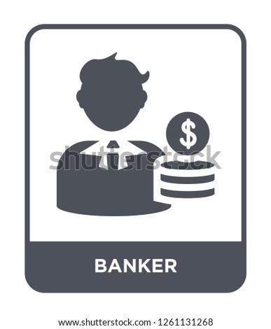 banker icon vector on white background, banker trendy filled icons from Cryptocurrency economy and finance collection, banker simple element illustration