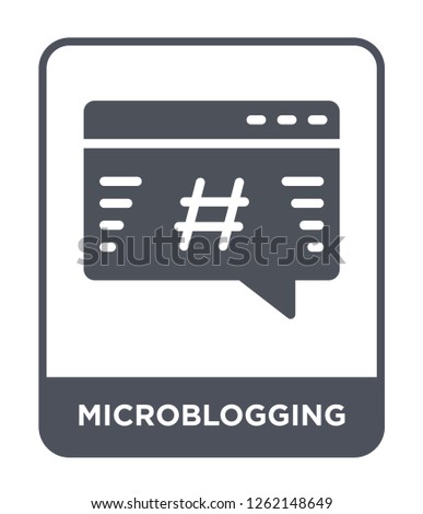 microblogging icon vector on white background, microblogging trendy filled icons from Technology collection, microblogging simple element illustration