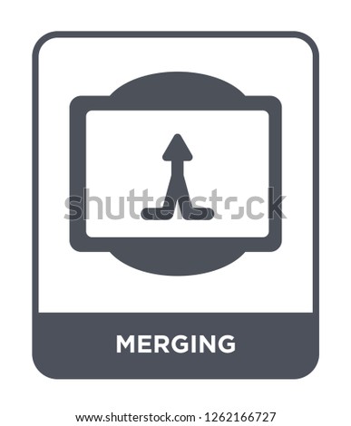 merging icon vector on white background, merging trendy filled icons from Traffic signs collection, merging simple element illustration