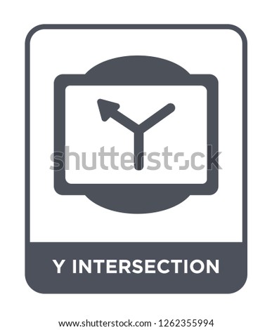 y intersection icon vector on white background, y intersection trendy filled icons from Traffic signs collection, y intersection simple element illustration
