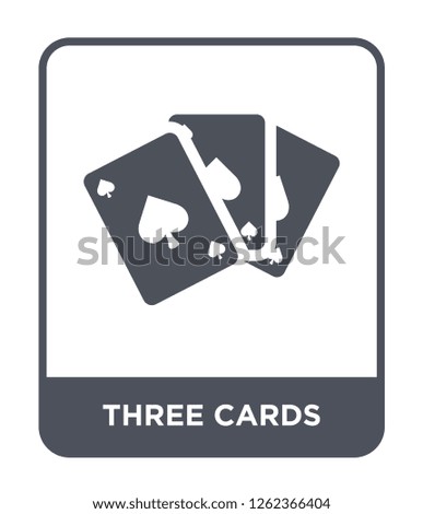 three cards icon vector on white background, three cards trendy filled icons from Ultimate glyphicons collection, three cards simple element illustration