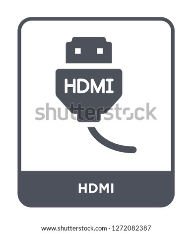 hdmi icon vector on white background, hdmi trendy filled icons from Electronic devices collection, hdmi simple element illustration