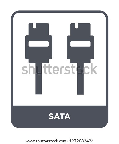sata icon vector on white background, sata trendy filled icons from Electronic devices collection, sata simple element illustration
