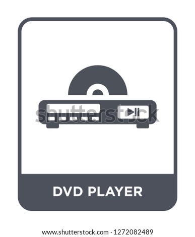 dvd player icon vector on white background, dvd player trendy filled icons from Electronic devices collection, dvd player simple element illustration