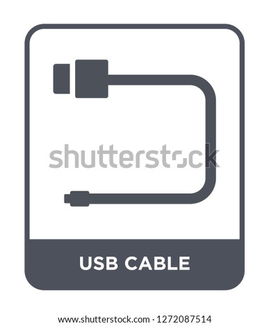 usb cable icon vector on white background, usb cable trendy filled icons from Electronic stuff fill collection, usb cable simple element illustration