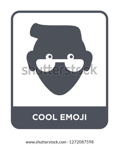 cool emoji icon vector on white background, cool emoji trendy filled icons from Emoji collection, cool emoji simple element illustration