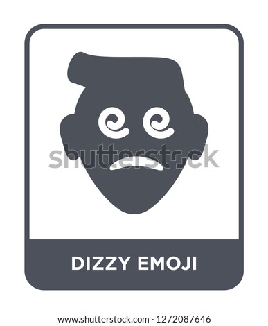 dizzy emoji icon vector on white background, dizzy emoji trendy filled icons from Emoji collection, dizzy emoji simple element illustration