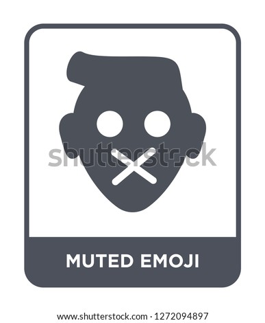 muted emoji icon vector on white background, muted emoji trendy filled icons from Emoji collection, muted emoji simple element illustration