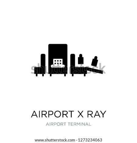 airport x ray machine icon vector on white background, airport x ray machine trendy filled icons from Airport terminal collection, airport x ray machine simple element illustration