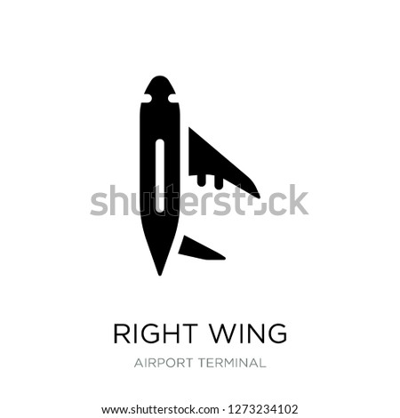 right wing icon vector on white background, right wing trendy filled icons from Airport terminal collection, right wing simple element illustration
