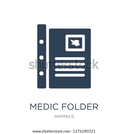 medic folder icon vector on white background, medic folder trendy filled icons from Animals collection, medic folder vector illustration