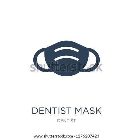 dentist mask icon vector on white background, dentist mask trendy filled icons from Dentist collection, dentist mask vector illustration