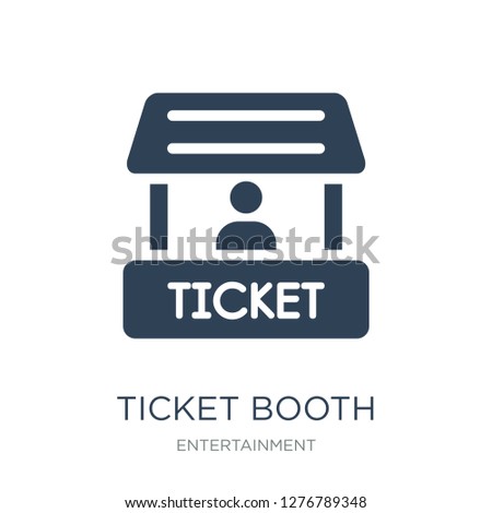 ticket booth icon vector on white background, ticket booth trendy filled icons from Entertainment collection, ticket booth vector illustration