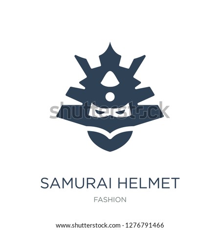 samurai helmet icon vector on white background, samurai helmet trendy filled icons from Fashion collection, samurai helmet vector illustration