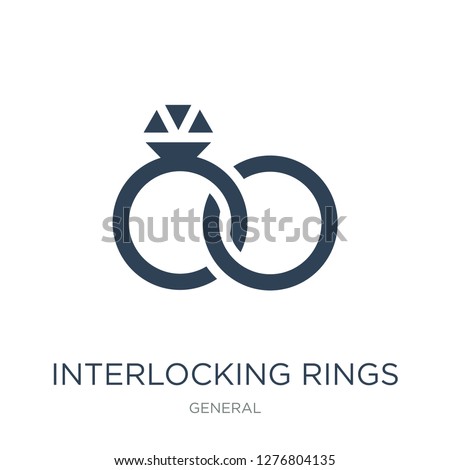 interlocking rings icon vector on white background, interlocking rings trendy filled icons from General collection, interlocking rings vector illustration