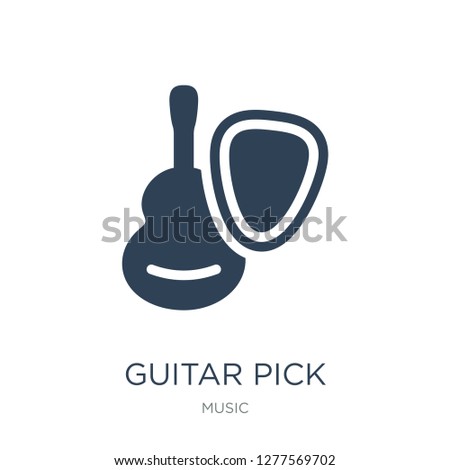 guitar pick icon vector on white background, guitar pick trendy filled icons from Music collection, guitar pick vector illustration
