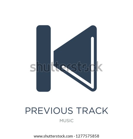 previous track button icon vector on white background, previous track button trendy filled icons from Music collection, previous track button vector illustration